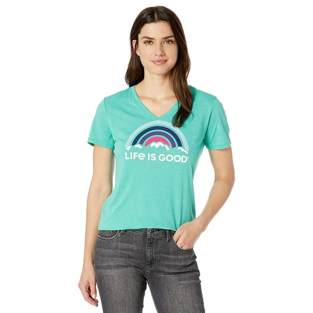 Life is Good Womens Cool Cotton Blend V-Neck Shirt